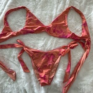 La Hearts by Pacsun Sunset Tie-Dye Bikini Small